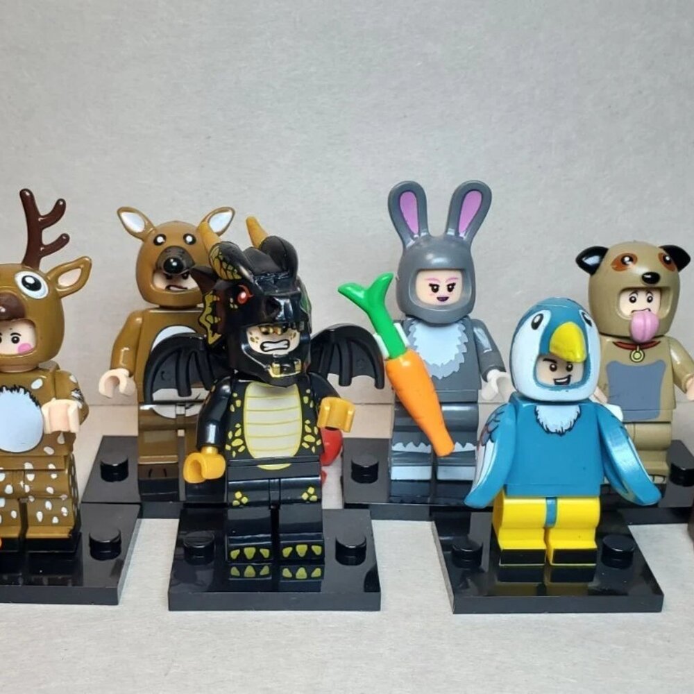 Custom Printed MOC Animal Suit Minifigures 8 Pack